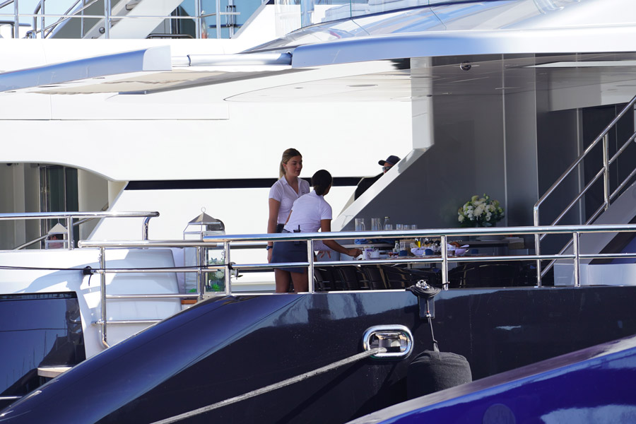 Stewardesses at work